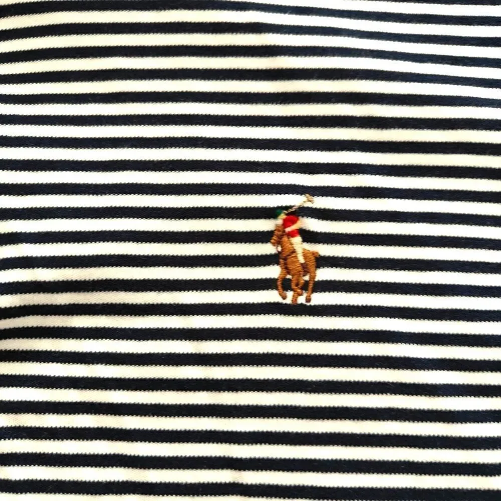 Men's Polo Ralph Laure‎ stripe polo shirt | navy / white | Sz: L